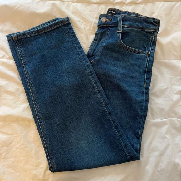 25 Frank And Oak Cyndi High Rise Straight Blue Jeans - Picture 6 of 8